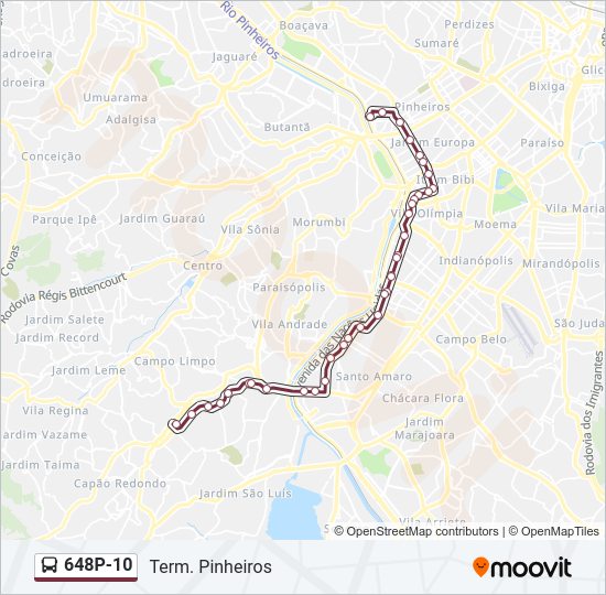 648P-10 bus Line Map