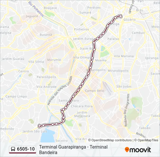 6505-10 Bus Line Map