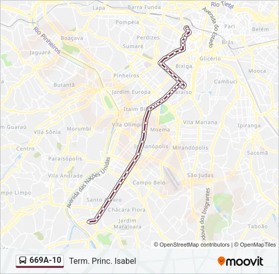 669A-10 Bus Line Map