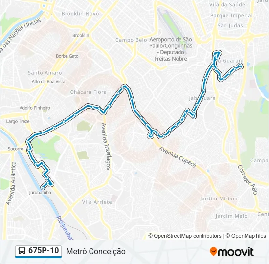 675P-10 Bus Line Map