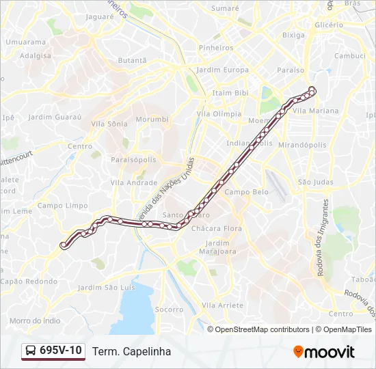 695V-10 Bus Line Map