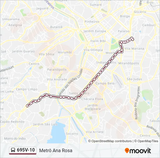 695V-10 Bus Line Map