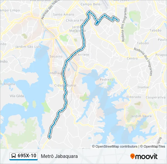 695X-10 Bus Line Map