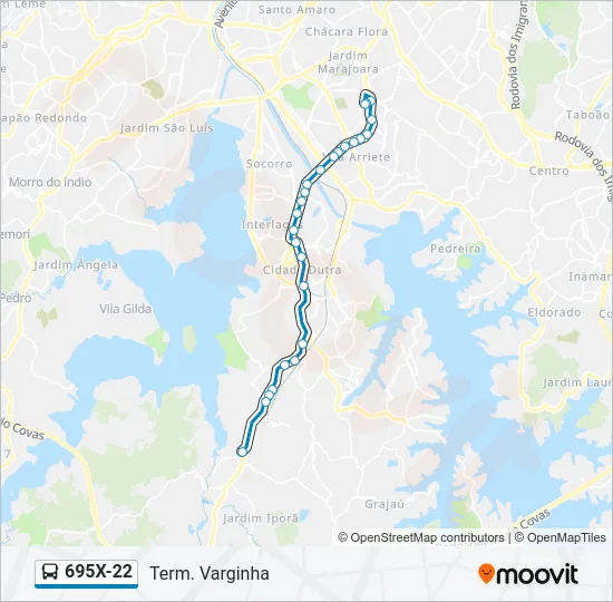 695X-22 Bus Line Map
