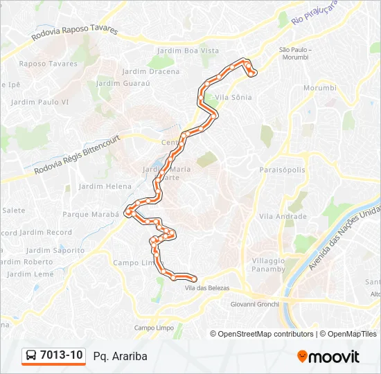 7013-10 Bus Line Map