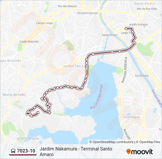 7023-10 Bus Line Map