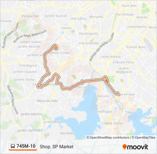 745M-10 Bus Line Map