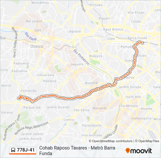 778J-41 Bus Line Map