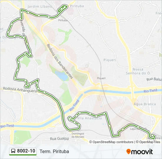 8002-10 Bus Line Map