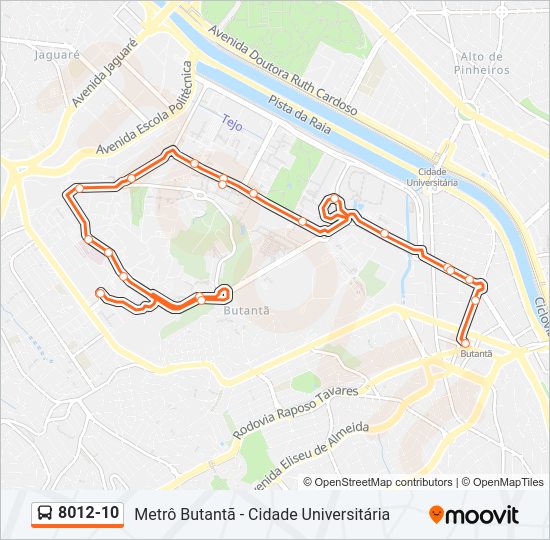 Mapa de 8012-10 de autobús