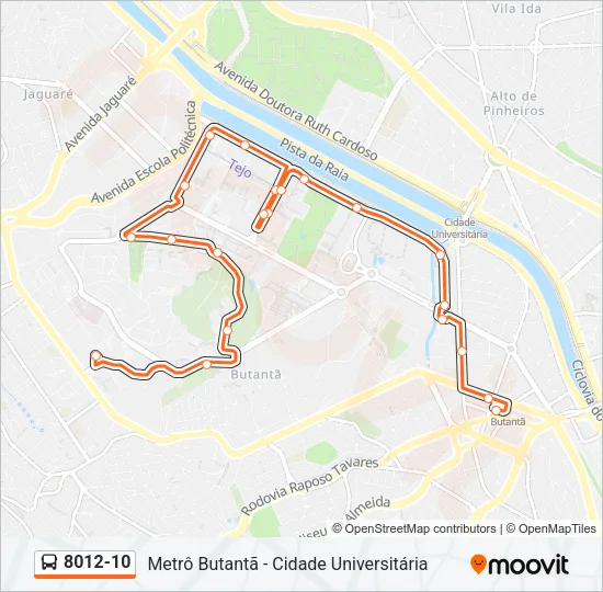 8012-10 Bus Line Map