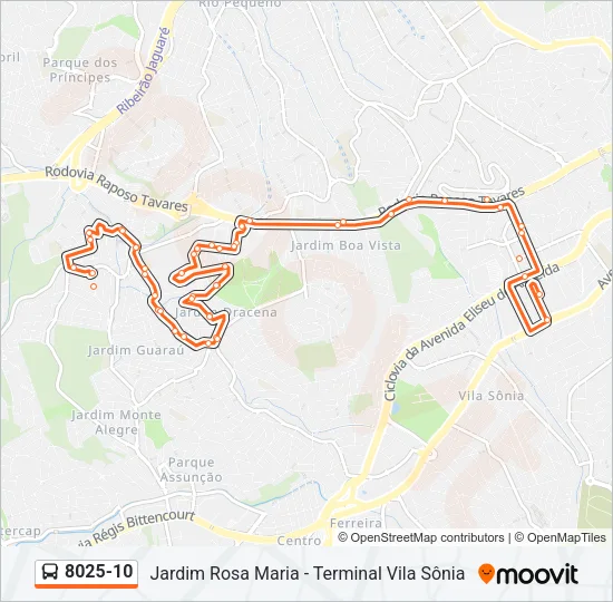 8025-10 Bus Line Map