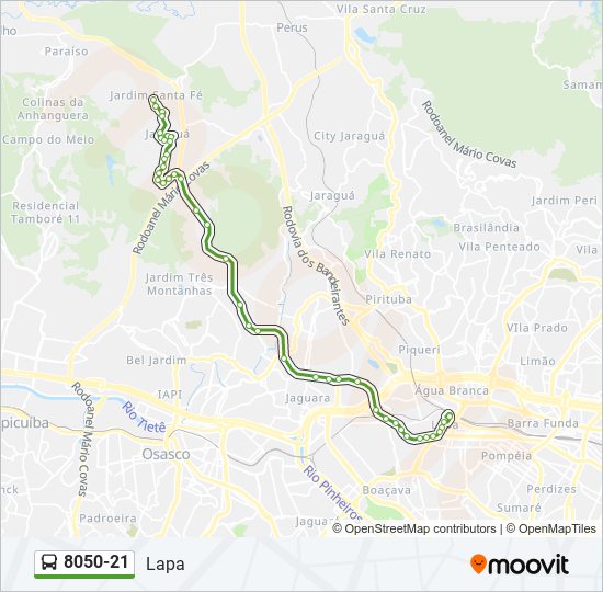 Mapa de 8050-21 de autobús