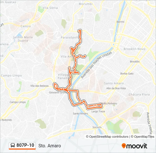 807P-10 Bus Line Map
