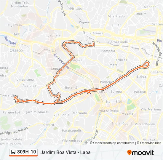 809H-10 Bus Line Map