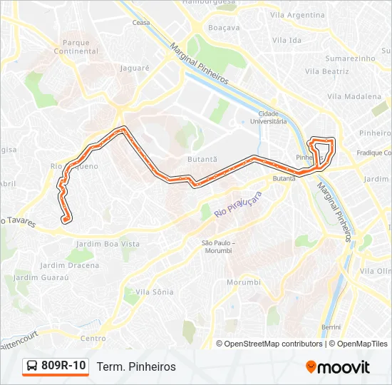 809R-10 Bus Line Map