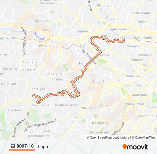 809T-10 Bus Line Map