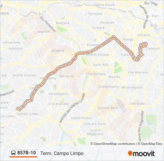 857R-10 Bus Line Map