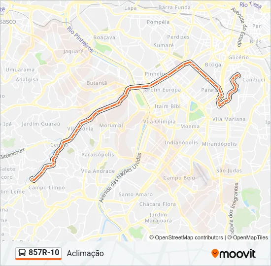 857R-10 Bus Line Map