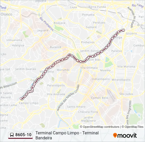 8605-10 Bus Line Map