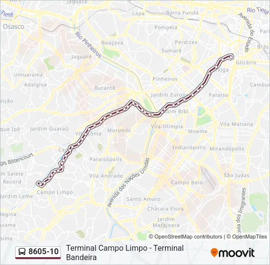 8605-10 Bus Line Map