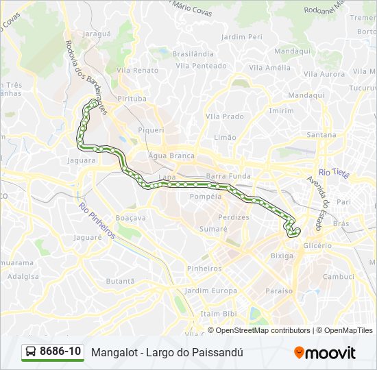 Mapa de 8686-10 de autobús