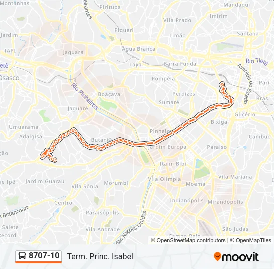 8707-10 Bus Line Map