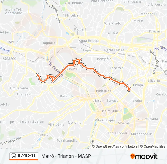 874C-10 Bus Line Map
