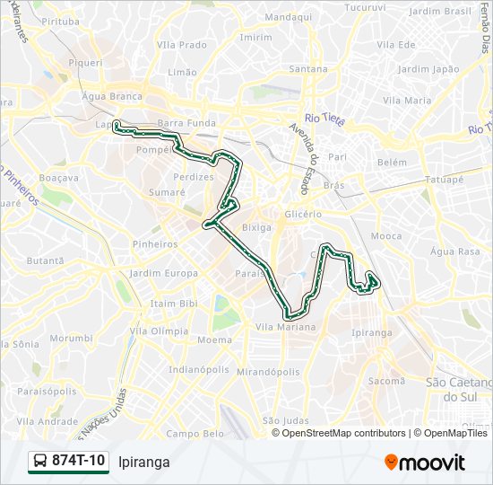 874T-10 bus Line Map