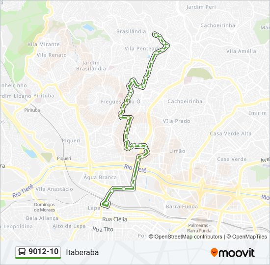 Mapa de 9012-10 de autobús