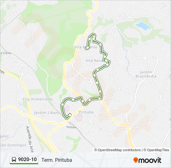 Mapa de 9020-10 de autobús