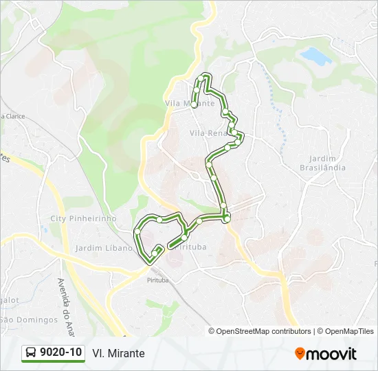 9020-10 Bus Line Map