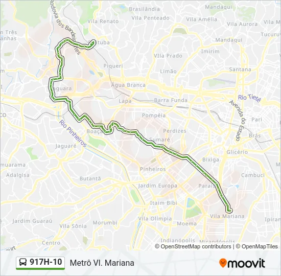 917H-10 Bus Line Map