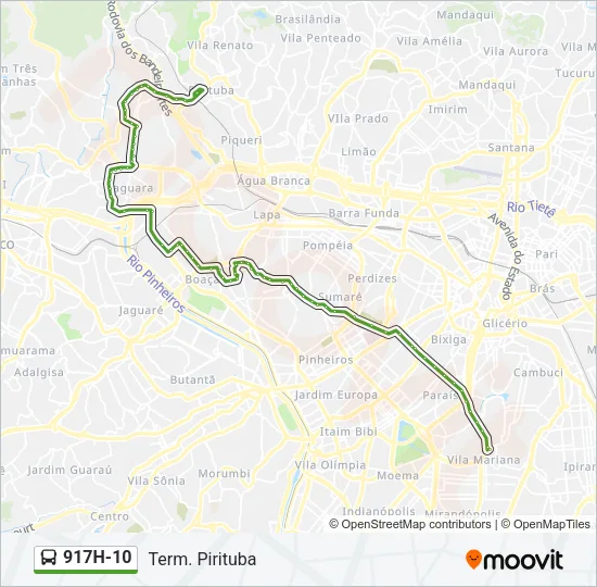 917H-10 Bus Line Map