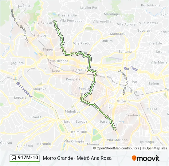 917M-10 Bus Line Map