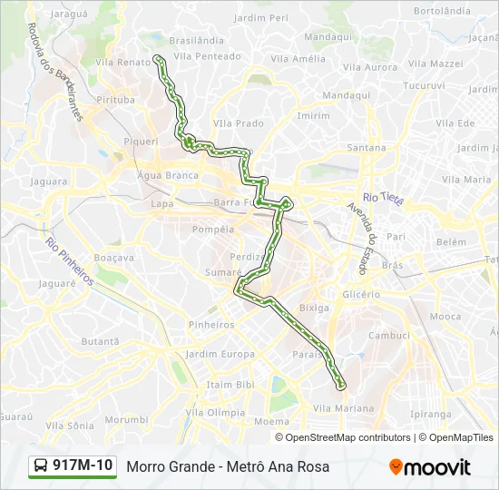 917M-10 Bus Line Map