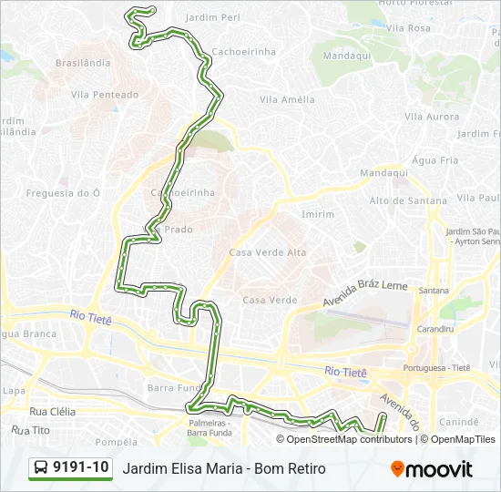 9191-10 Bus Line Map