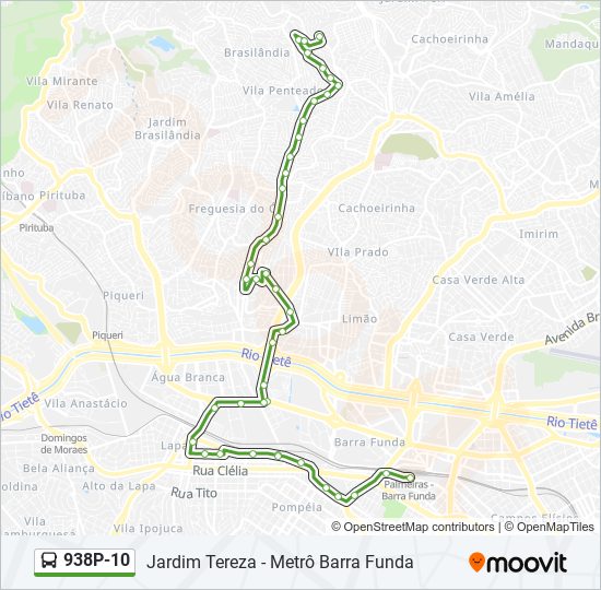 938P-10 bus Line Map