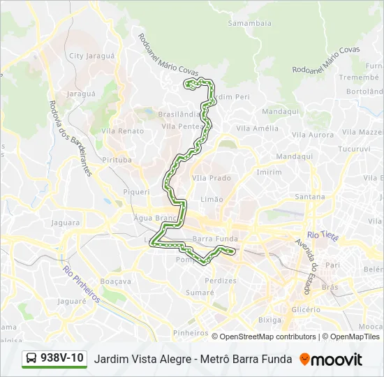 938V-10 Bus Line Map