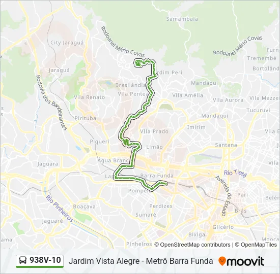 938V-10 Bus Line Map