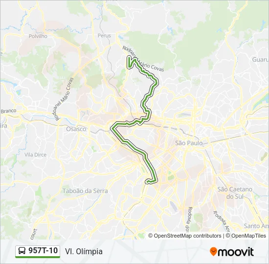 957T-10 Bus Line Map