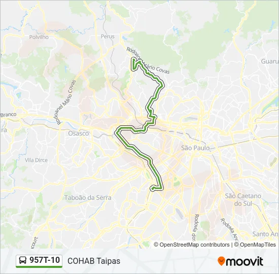 957T-10 Bus Line Map