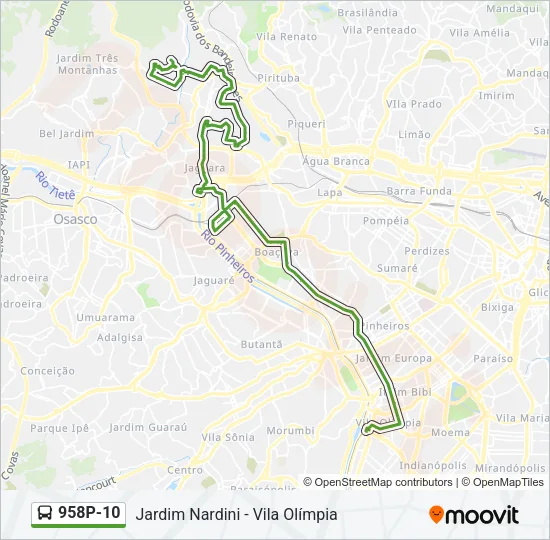 958P-10 Bus Line Map
