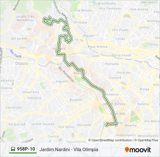 958P-10 Bus Line Map