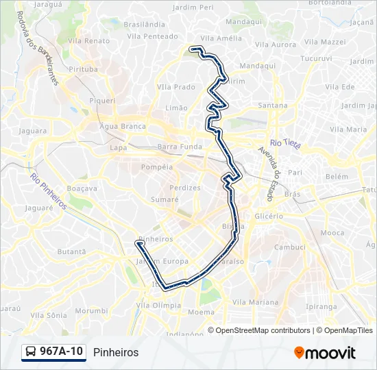 967A-10 Bus Line Map