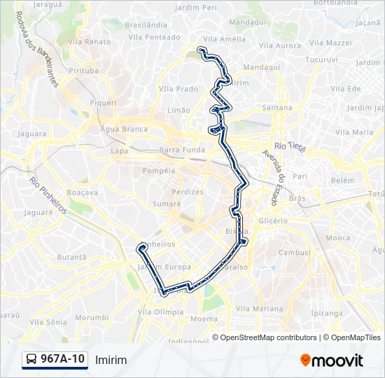 967A-10 Bus Line Map