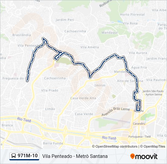 971M-10 Bus Line Map
