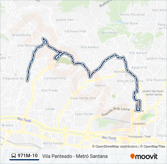 971M-10 Bus Line Map