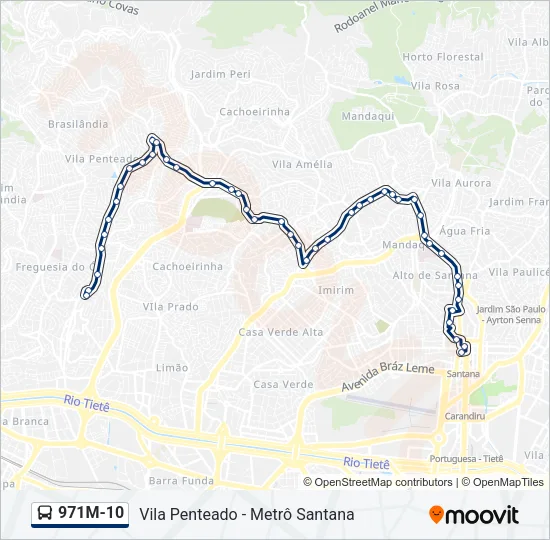 971M-10 Bus Line Map