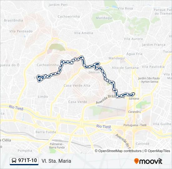 971T-10 Bus Line Map